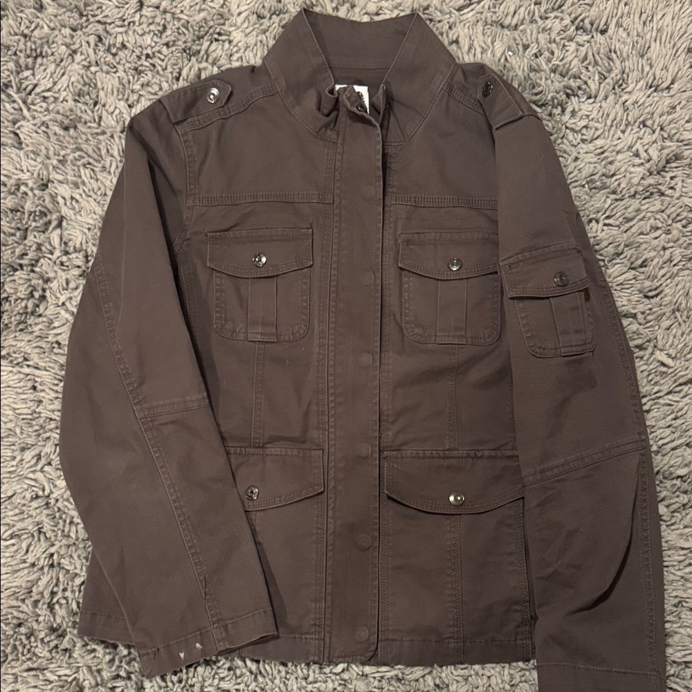 Women's Utility Jacket - brownish/grey in color.